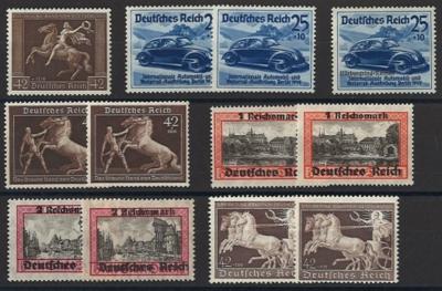 ** - Sammlung D.Reich ca. 1938/1945, - Briefmarken und Ansichtskarten