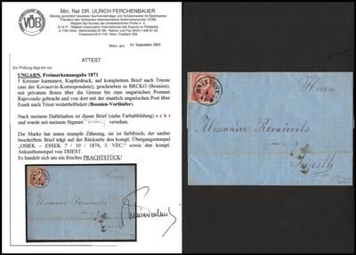 Poststück - Bosnien - VORLÄUFER - Ungarn 5 Kr. Kupferdruck Ausg.1871 auf kompl. Faltbrief aus 1874, - Stamps