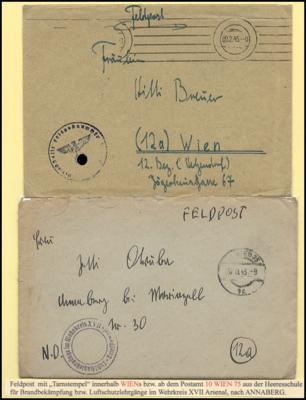 Poststück - Brandbekämpfungs-Belege in der Ostmark 1945 u.a. vom D. Ausländischen Akademikerverein in Innsbruck, - Francobolli