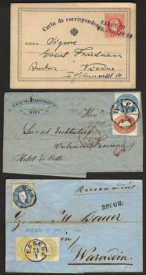 Poststück/Briefstück - Partie Österr. Monarchie ab Ausg. 1850 mit Gebieten, - Briefmarken und Ansichtskarten