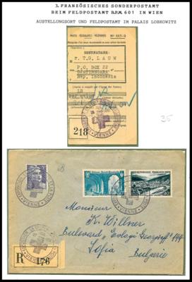 Poststück - Interess. Partie Französische Feld- und Dienstpost von und nach Österreich ab 1945, - Briefmarken und Ansichtskarten