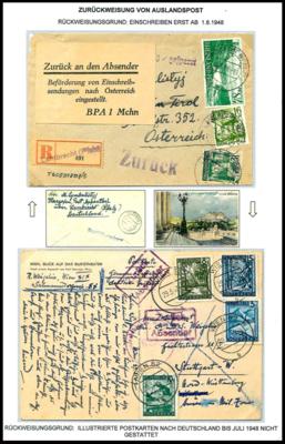 Poststück - Interess. Partie zensurpost von und nach Österr. 1946/48, - Stamps