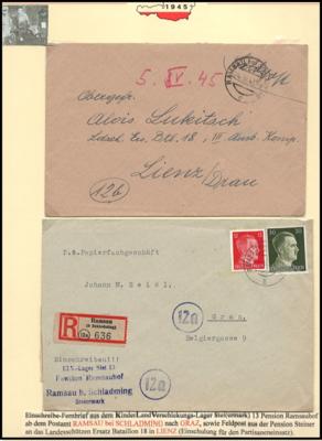 Poststück - Kinderland Verschickungslager 28 Belege zu Kriegsende 1945, - Briefmarken und Ansichtskarten