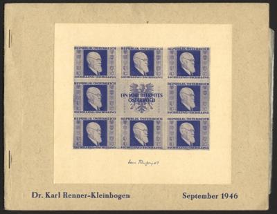 Poststück - Mappe zu RENNERBLOCK, - Stamps