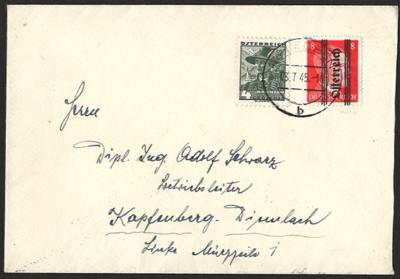 Poststück - Österr. 1945 kuriose 8 Pfg. Grazer - Francobolli