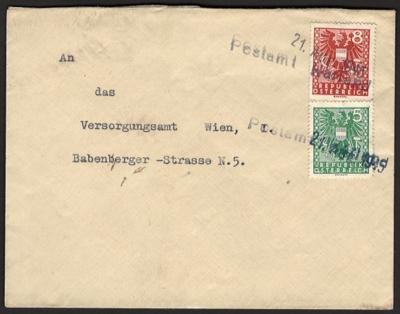 Poststück - Österr. 1945 - Stempelprovisorium von HARLAND vom 21.8. 1945 nach Wien, - Známky