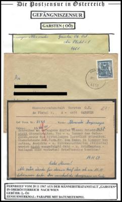 Poststück - Österr. II. Rep. - Partie Gefängnis - Post ab ca. 1947 mit Vordrucken, - Briefmarken und Ansichtskarten