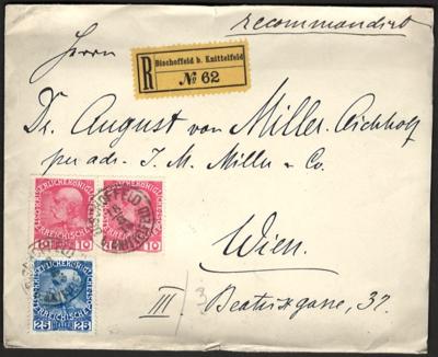 Poststück - Österr. Monarchie - reichh. Partie Poststücke ab ca. 1890 an Herrn Dr. Miller von Aichholz, - Francobolli