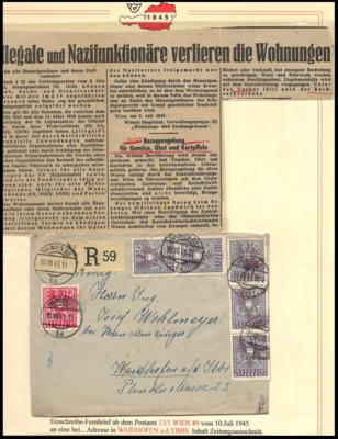 Poststück - Österr. Ostzone 1945 Belege über Zerstörung und Wiederaufbau, - Francobolli