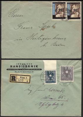 Poststück - Österreich 1945/46 5 Briefe: Doppelfrankatur 6 Pfg. Wien II von Wr. Neustadt nach Heiligenkreuz, - Známky