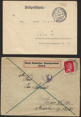 Poststück - Partie D. Feldpost WK II, - Briefmarken und Ansichtskarten