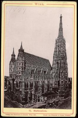 Poststück - Partie Hartkartonfotos Wien zusammenhängend in dekorativem Album aus 1887, - Francobolli