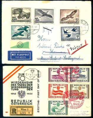 Poststück - Partie Poststücke Österr. ca. 1949/1955, - Briefmarken und Ansichtskarten