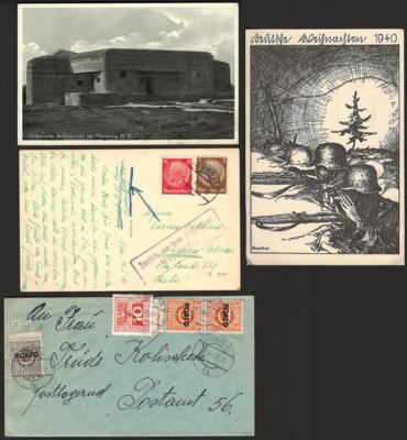 Poststück - Partie Poststücke Österr. u. D.Reich u.a. mit Feldpost - Tarnstempel, - Briefmarken und Ansichtskarten