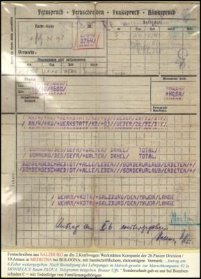 Poststück - Tirol/Salzburg 1945 sieben Belege mit zeitgeschichtlichem Bombeninhalt, - Francobolli