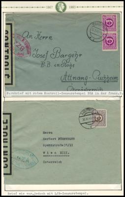 Poststück - Vorarlberg 1945/46 zwei saubere Fernbriefe mit Franz. Zensur BZA in rot bzw. grün, - Briefmarken und Ansichtskarten