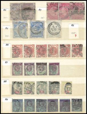 .gestempelt/Briefstück/Poststück - Großbrit. - Partie Dubl. ca. 1840/1900, - Francobolli
