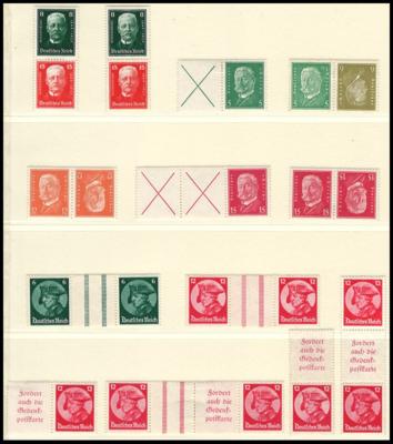 **/*/gestempelt - Ppartie Zusammendrucke D.Reich, - Briefmarken und Ansichtskarten