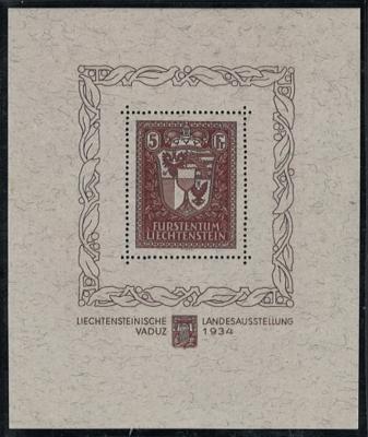 ** - Liechtenstein Block Nr. 1 (VADUZBLOCK) postf. einwandfrei, - Briefmarken und Ansichtskarten