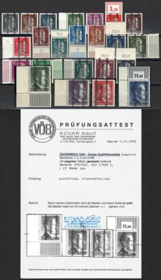 ** - Österr. 1945 Grazer-Aushilfsausg. kpl. (ANK. Nr. 674/692, - Stamps