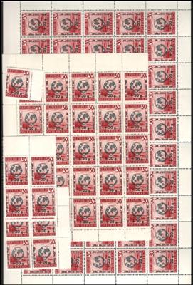 ** - Partie Österr. Bogenware 1946/47 (auch - Briefmarken und Ansichtskarten