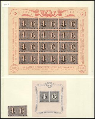 **/*/(*) - Sammlung Schweiz ca. 1862/1963, - Briefmarken und Ansichtskarten