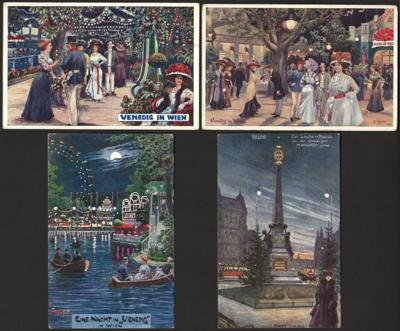 Poststück - 6 AK meist "Venedig in Wien", - Briefmarken und Ansichtskarten