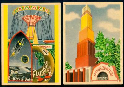 Poststück - 7 AK mit Motiven aus dem Wiener Wurstelprater, - Briefmarken und Ansichtskarten