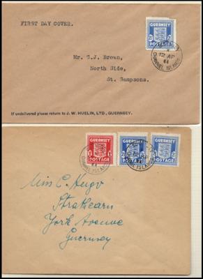 Poststück/Briefstück/gestempelt/*/** - Partie D. Bes. WK II mit viel Poststücken, - Briefmarken und Ansichtskarten