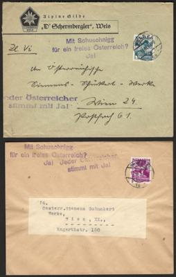 Poststück/Briefstück - Partie Poststücke "Ostmark" u.a. 14 Stück mit Schuschnigg - Wahlwerbe - Handstempel, - Stamps