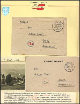 Poststück - D. Feldpost 12 ungewöhnliche Briefe aus (Bezug) dem Kurland, - Stamps