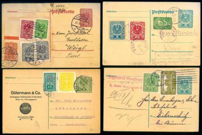 Poststück - Österr. I. Rep. - Partie Ganzsachen Inflation, - Briefmarken und Ansichtskarten
