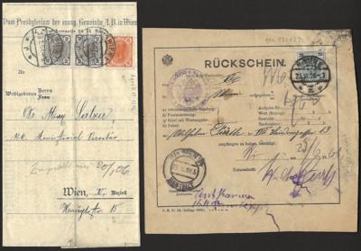 Poststück - Österr. Partie Belege - Briefmarken und Ansichtskarten