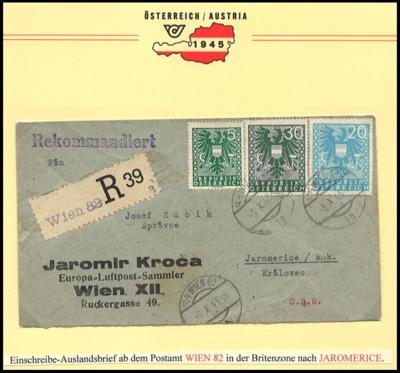 Poststück - Österreich 1945 Ostzonen-Wappenfrankaturen auf Händler- oder Sammlervereinsbelegen, - Známky