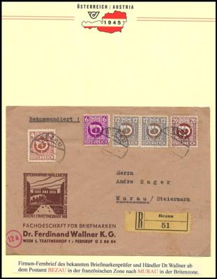 Poststück - Österreich 1945 Westzonen-Posthornmarken auf Händler- oder Sammlervereinsbelegen teils Zensuren, - Stamps