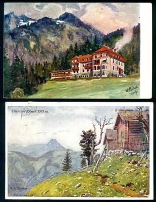 Poststück - Partie AK Hütten und Berge, - Stamps