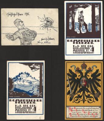 Poststück - Partie meist Militär - Motivkarten WK I, - Stamps