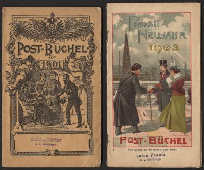 Poststück - Partie Postbüchel aus ca. 1901/1920, - Briefmarken und Ansichtskarten