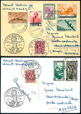 Poststück - Partie Poststücke Christkindl 1953/1957 mit 4 Poste Restante - Belegen (3 x Italien, - Stamps