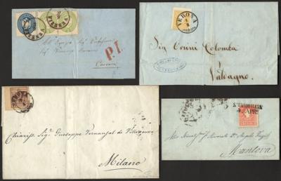 Poststück - Partie Poststücke Lombardei, - Briefmarken und Ansichtskarten