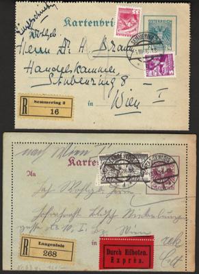 Poststück - Sammlung Österr. Kartenbriefe ab der Ausg. 1883viele mit Rohrpost befördert, - Stamps