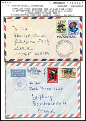 Poststück - Spezialsammlung I. Österr. UNO-Einsatz im Congo 1961/63 mit raren Belegen und einigen Marken, - Stamps