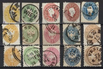 .gestempelt - Österr. Nr. 18/22, - Stamps and postcards