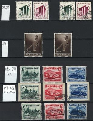 **/gestempelt - Sammlung D.Reich 1938/1945, - Briefmarken und Ansichtskarten