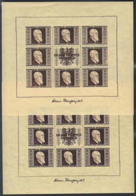 ** - Österr. Rennerblock, - Briefmarken und Ansichtskarten