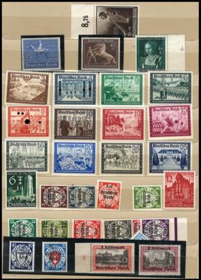 ** - Sammlung D.Reich 1938/1945, - Briefmarken und Ansichtskarten