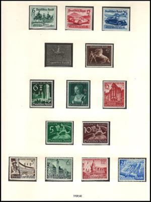 ** - Sammlung D.Reich 1938/1945 mit ein wenig D. Bes. WK II, - Stamps and postcards