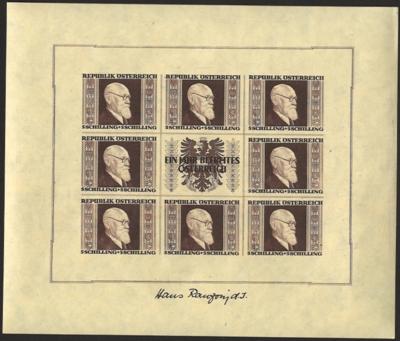 ** _ Sammlung Österr. 1945/2001 mit Gitter - Grazer - RENNERBLOCK (übl. Unebenh.) - Trachten II, - Stamps and postcards