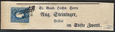 Briefstück - Österr. Nr. 16 farbtiefes Stück a. Adresszettel mit Stempel ZWETTL, - Francobolli e cartoline