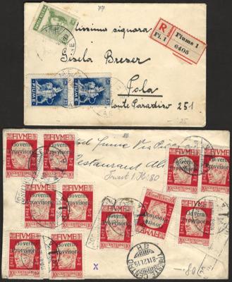 Poststück/Briefstück - Kl. Partie Poststücke Fiume, - Francobolli e cartoline